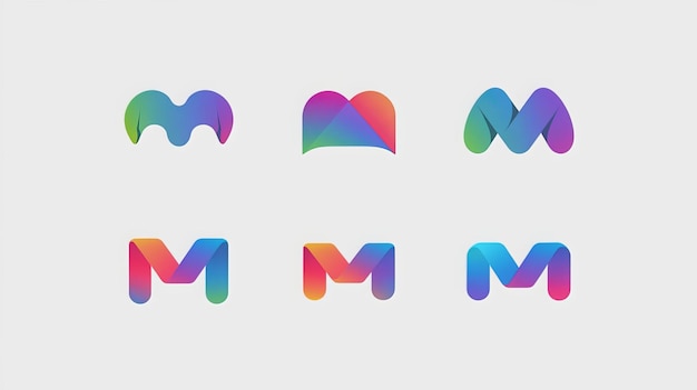 Photo colorful m logo design m logo