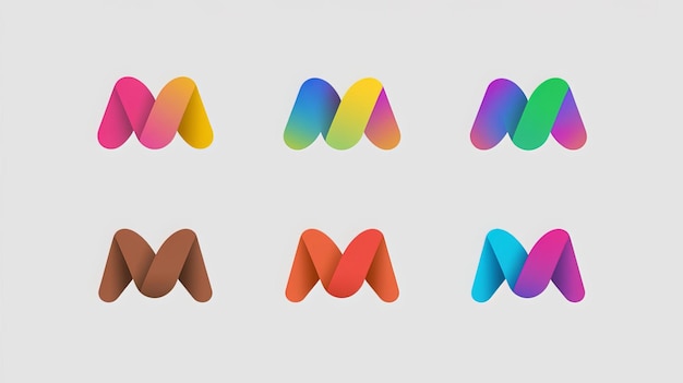 Photo colorful m logo design m logo