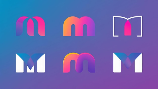 Photo colorful m logo design m logo