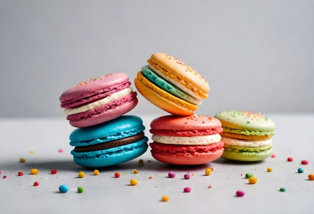 Colorful macaron cookies french cakes sweet and colorful French macaroons