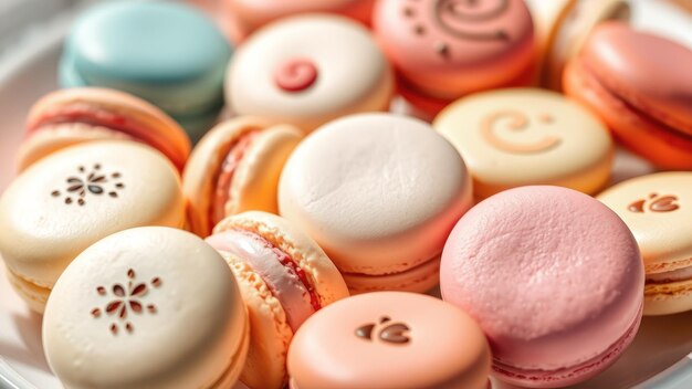 Colorful Macarons on a Plate