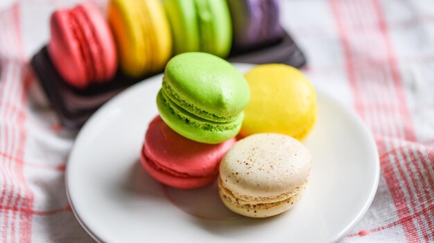 Colorful macarons tasty sweet dessert cookie Macarons dessert small french cakes