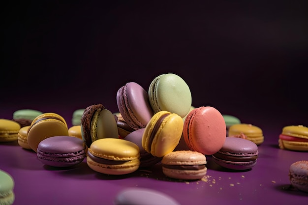 Colorful macaroons Generative AI