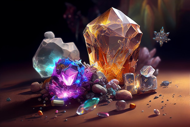 Colorful magic crystals