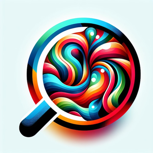 Photo a colorful magnifying glass with a colorful design on the top