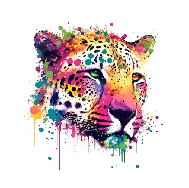 Colorful mammal face background for fauna and wildlife fun generative ai