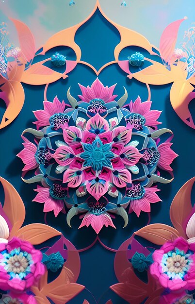 A colorful mandala art illustration