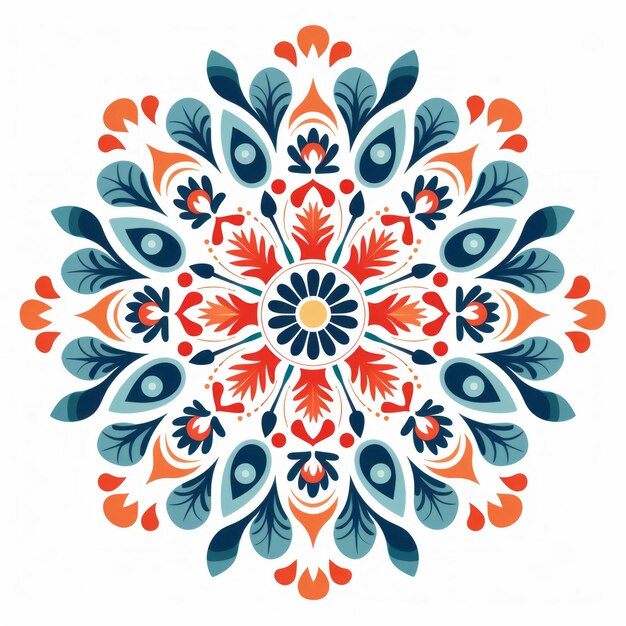 Colorful Mandala Design Mexican Folkloreinspired Graphic Illustration