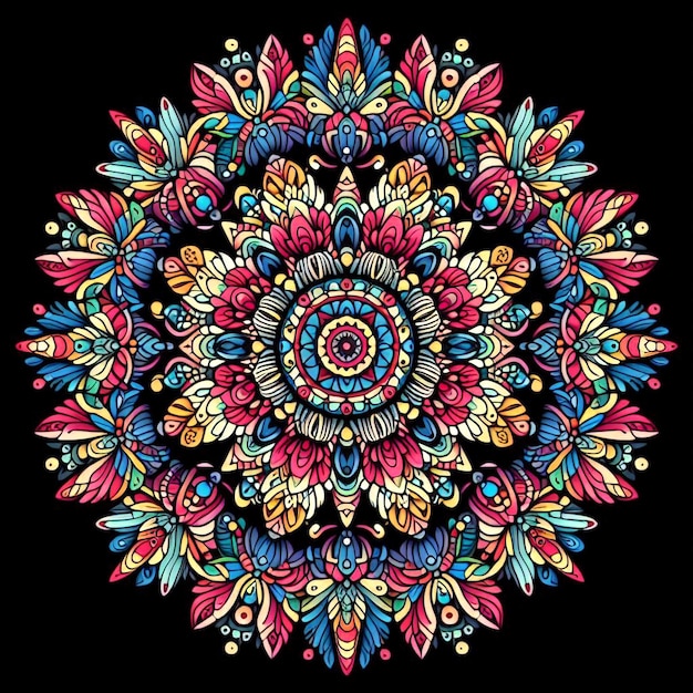 Colorful mandala design with geometric patterns for a vibrant feel