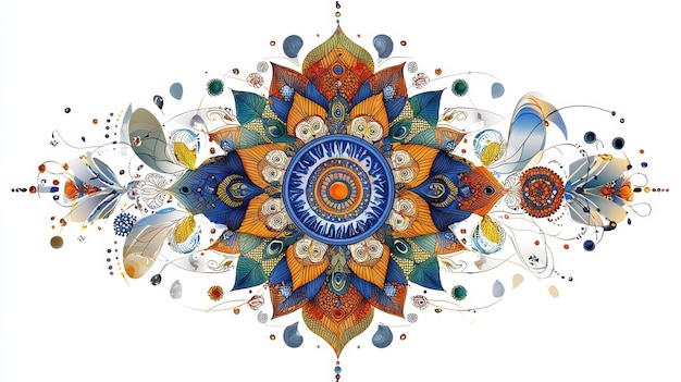 Colorful Mandala Design with Ornate Floral Patterns