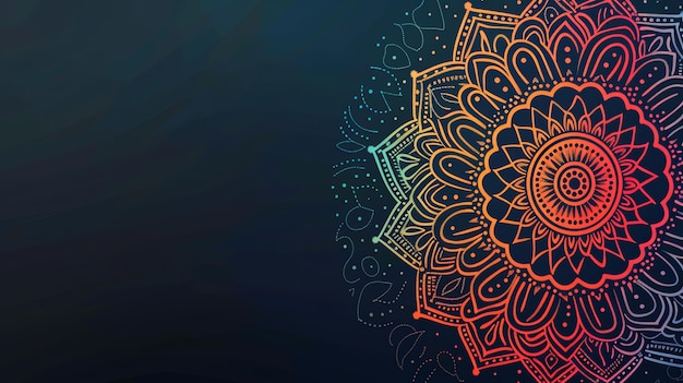 Photo a colorful mandala pattern on a dark background