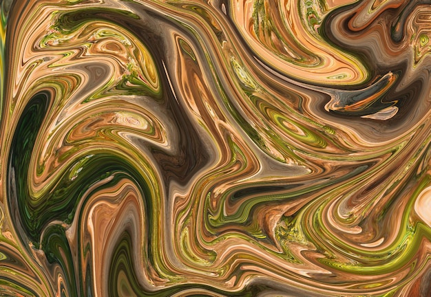 A colorful marbled background with a green and brown pattern.