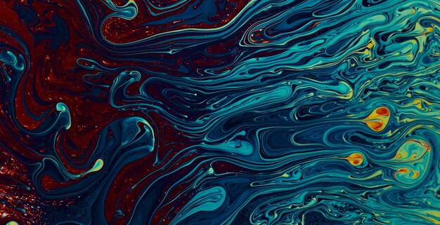 colorful marbling texture creative background with abstract waves, liquid art style painted with oil