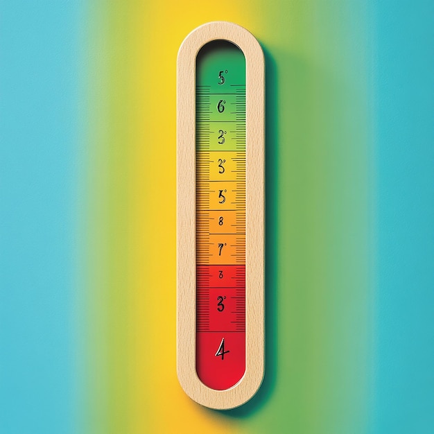 a colorful measuring device with the red and green stripes on it