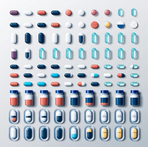 Photo colorful medicine pills and capsul