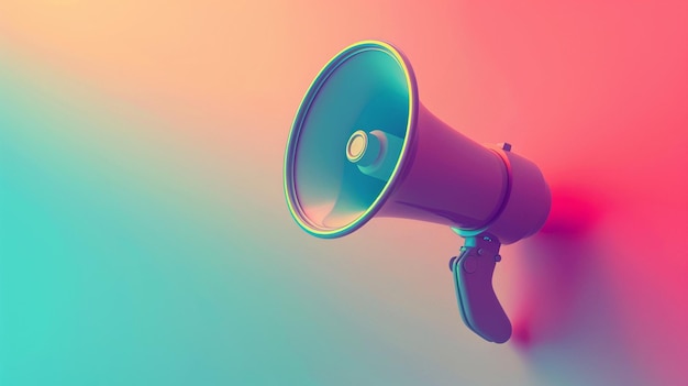 Colorful Megaphone on Vibrant Background