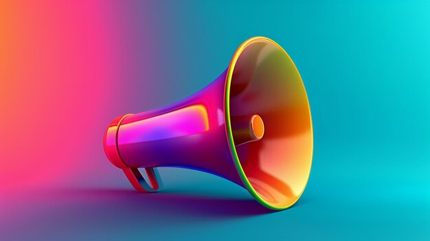 Colorful Megaphone on Vibrant Background