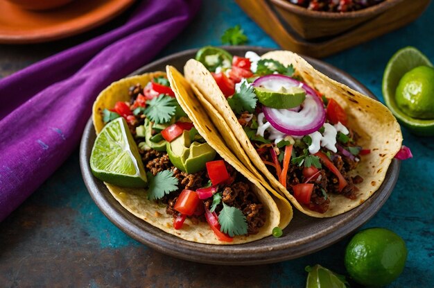 Colorful Mexican Taco Spread