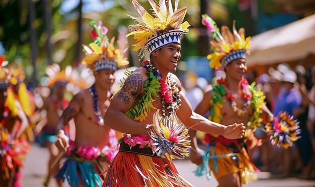 Colorful Midday Cultural Parade