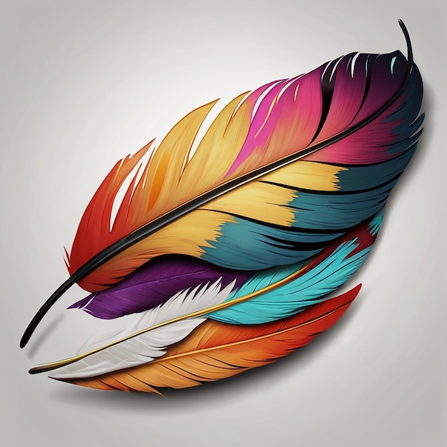 Photo colorful minimal feather abstract