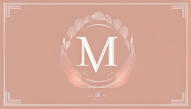 Photo colorful minimalist wedding monograms in pastel colors