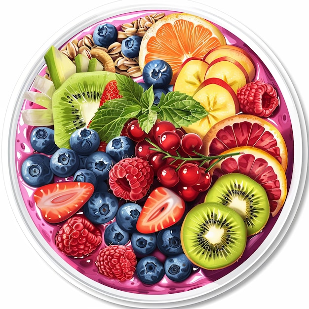 Colorful Mixed Fruit Bowl