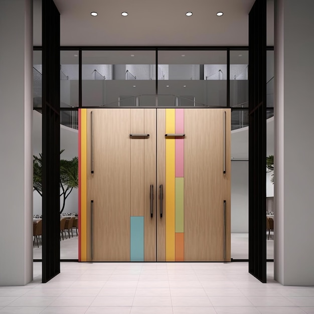 Colorful Modern Double Door Design AI Generated