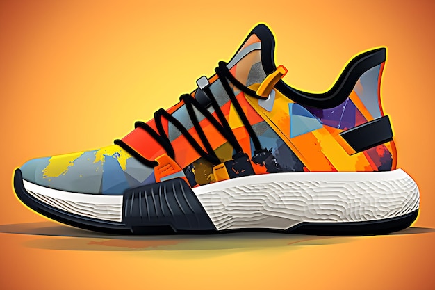 Colorful modern sports shoes AI generated