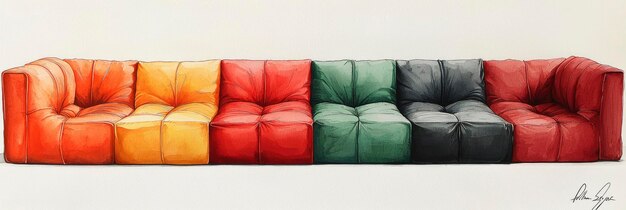 Photo colorful modular sofa illustration