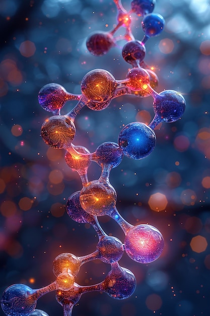 Colorful molecular structure concept of chemical generated by AI