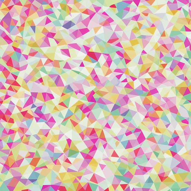 A colorful mosaic background with triangles.