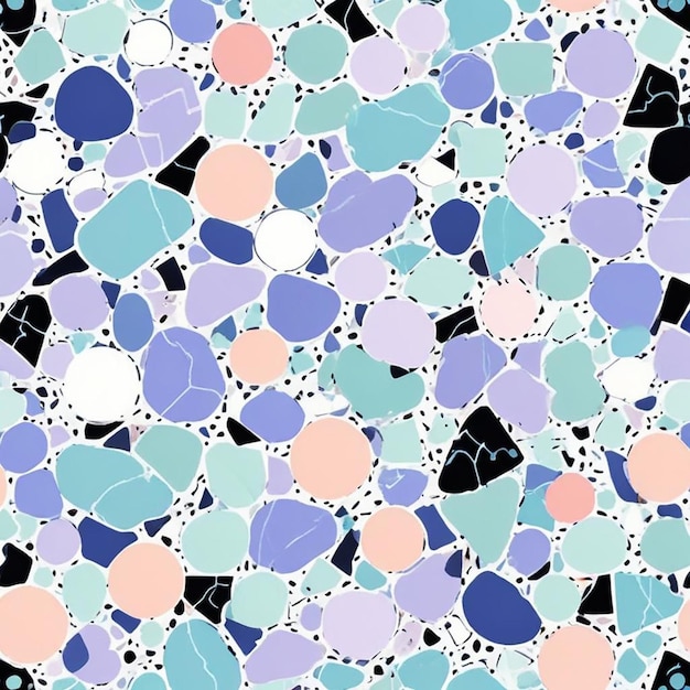 a colorful mosaic of a black and blue mosaic