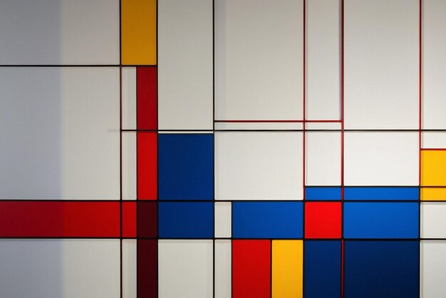 a colorful mosaic with a red blue and yellow design