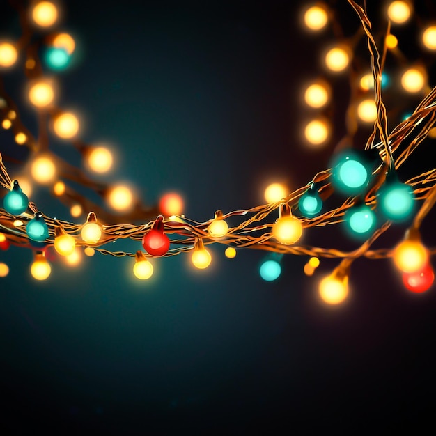 Photo colorful multicolor christmas lights background