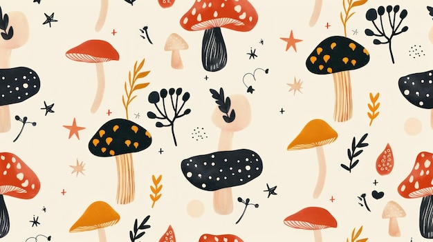 Colorful Mushroom Pattern