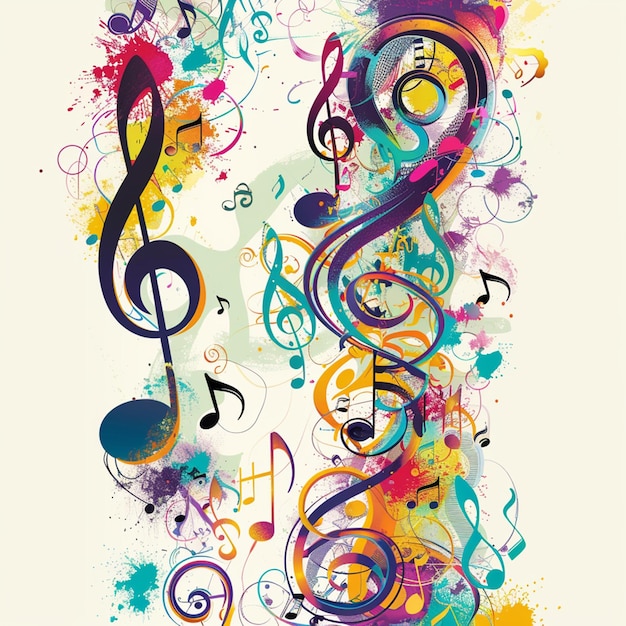 Colorful music background Vector illustration