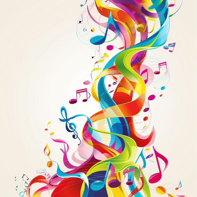 Colorful music background Vector illustration