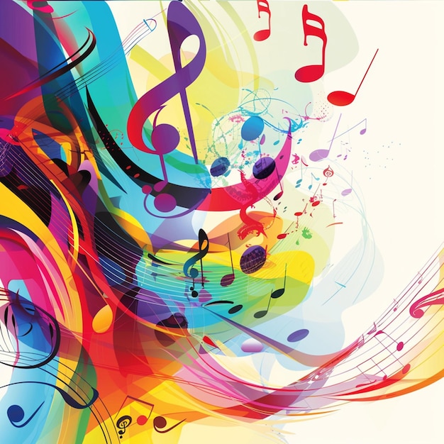 Colorful music background Vector illustration