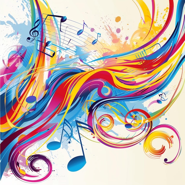 Colorful music background Vector illustration