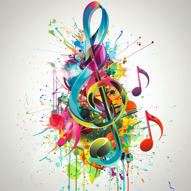 Colorful music background Vector illustration