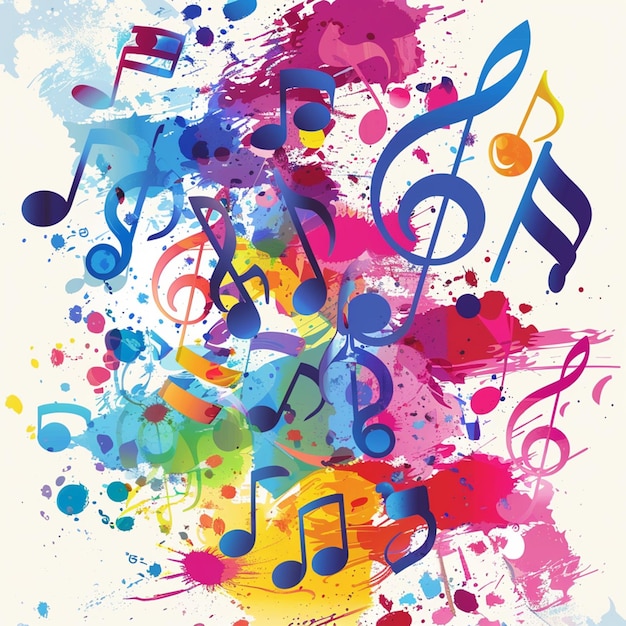 Colorful music background Vector illustration