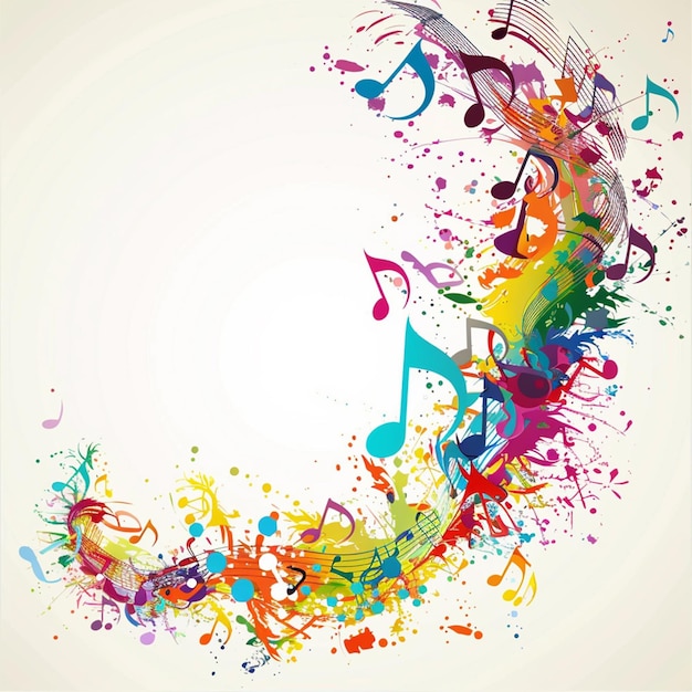 Colorful music background Vector illustration