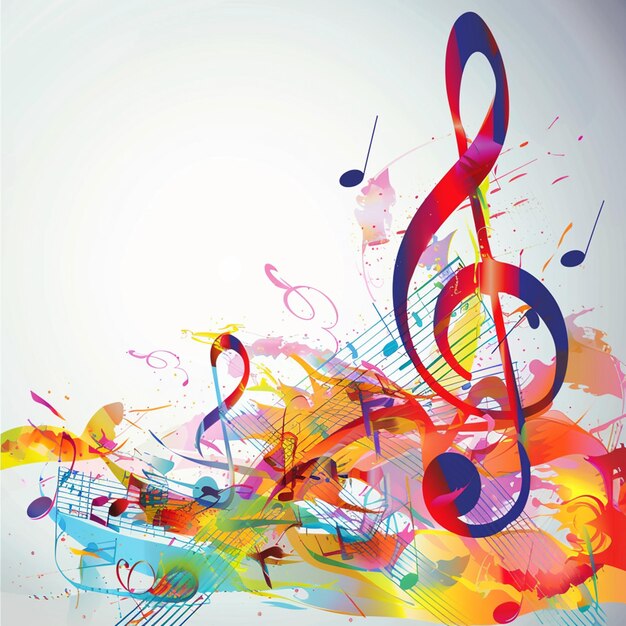 Colorful music background Vector illustration