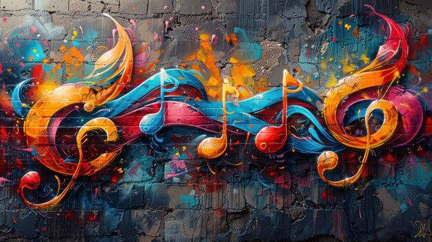 Colorful Music Graffiti Art