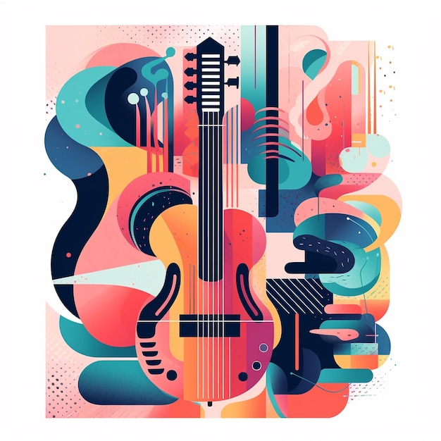 Colorful Music Vector Collection Guitar Clipart Music Symbols and More