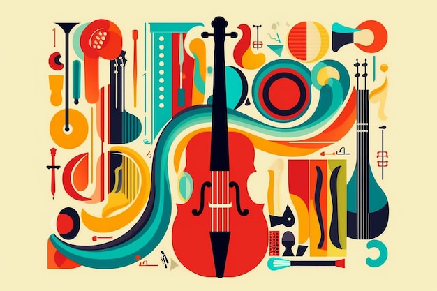 Colorful Music Vector Collection Guitar Clipart Music Symbols and More