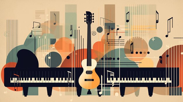 Colorful Music Vector Collection Guitar Clipart Music Symbols and More