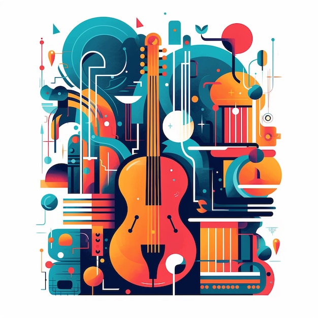 Colorful Music Vector Collection Guitar Clipart Music Symbols and More