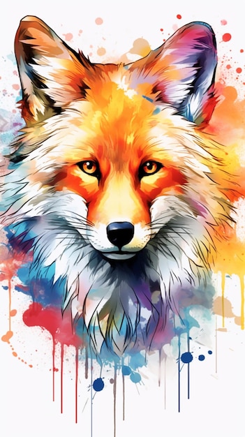 A colorful and mysterious illustration of a fox generative ai