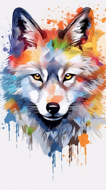 A colorful and mysterious illustration of a fox generative ai